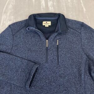 Woolrich Sweater Mens Large Blue Fleece 1/4 Zip Pullover Granola Outdoor Hiking